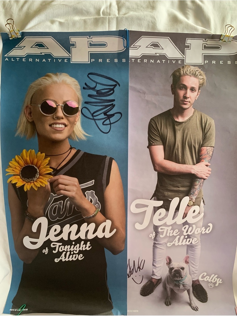 New Never Used 2 AP Signed Posters of Tonight Alive and The Word Alive